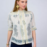 Metallic Paisley Top