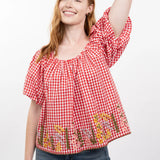 Gingham & Floral Top