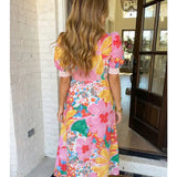 Las Floral Striped Midi