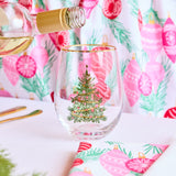 Stemless Holiday Wine Glasses