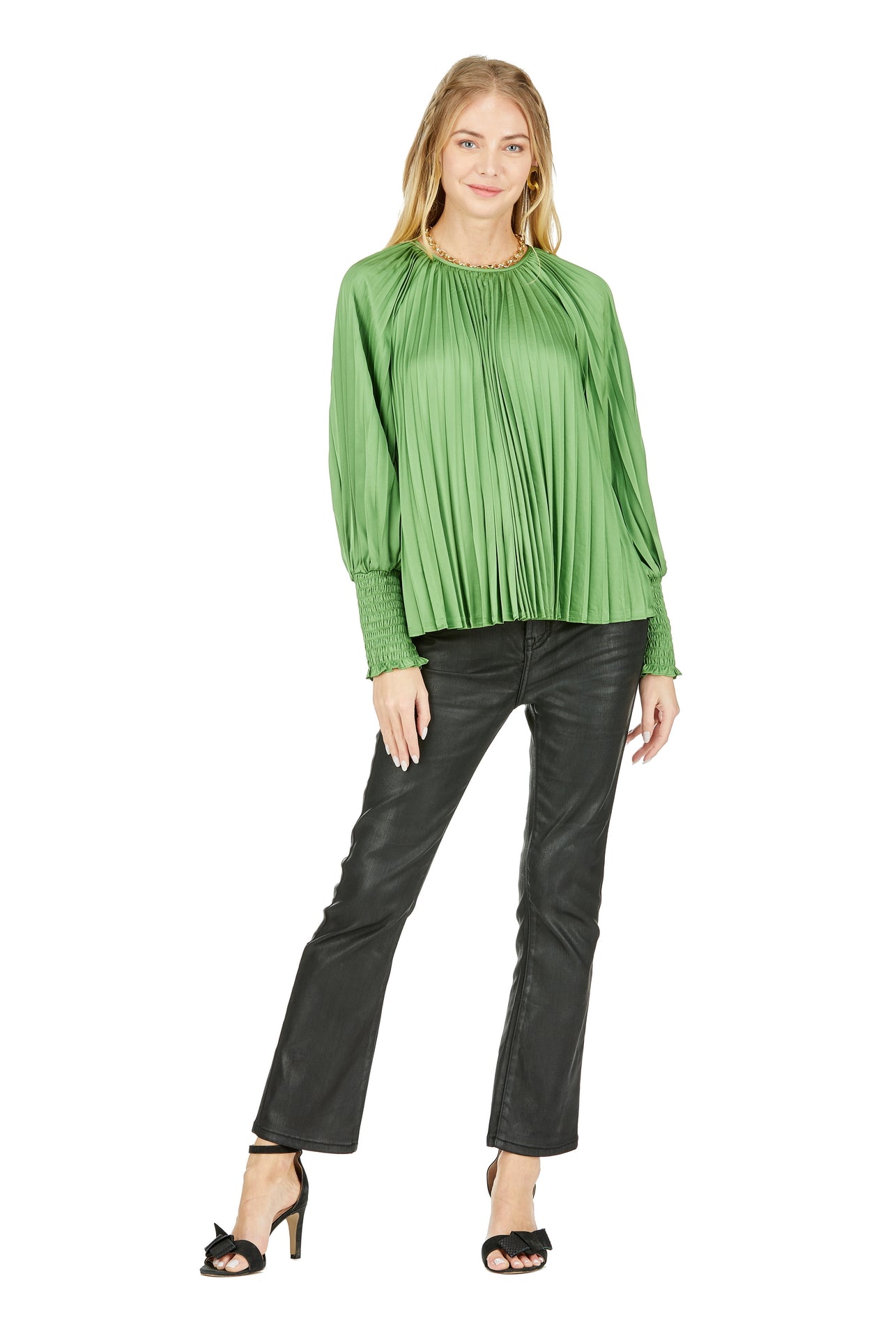 Pleated Bishop Blouse