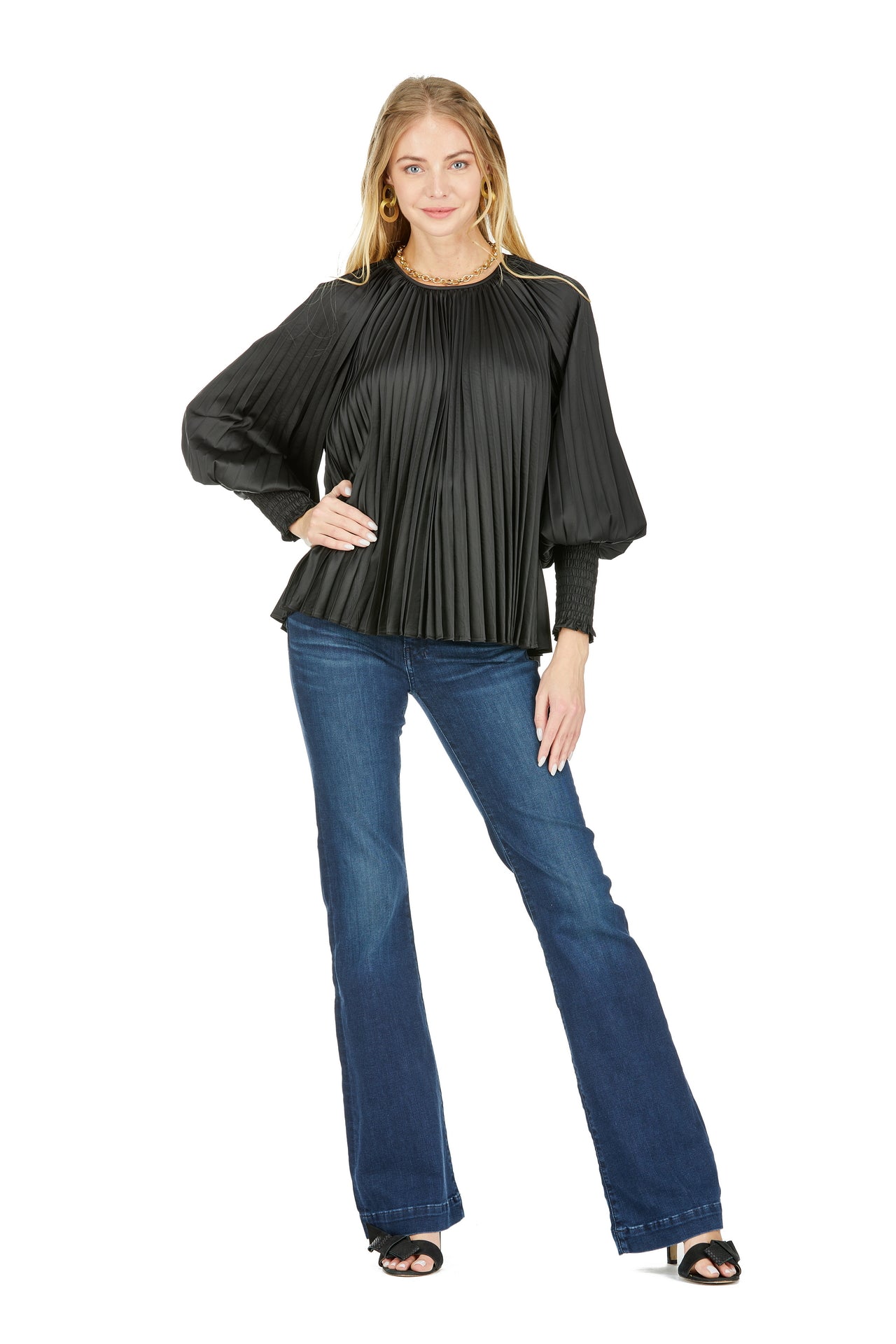 Pleated Bishop Blouse