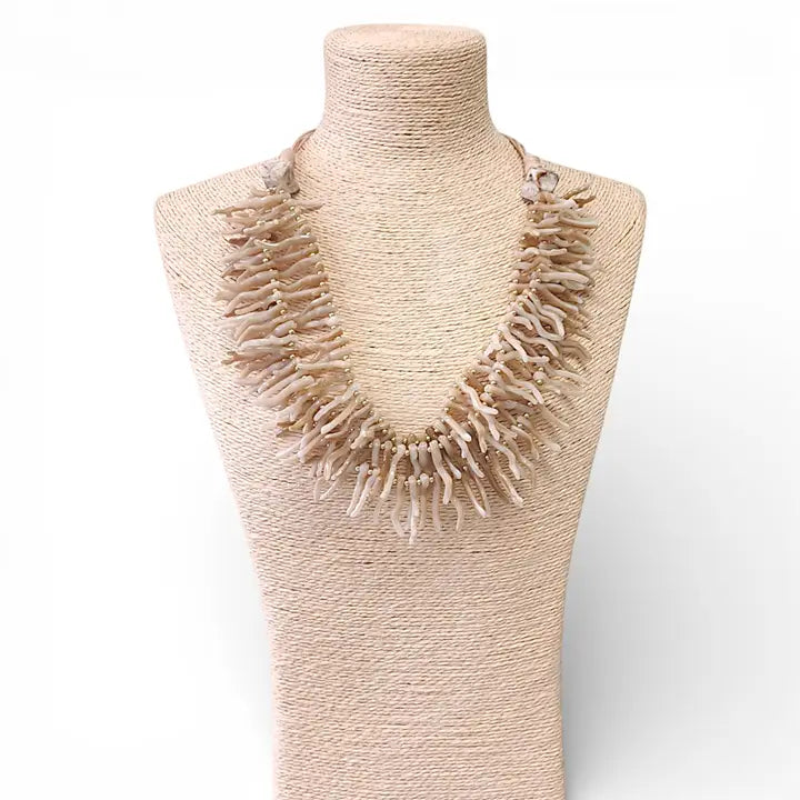 White Coral Branch Necklace