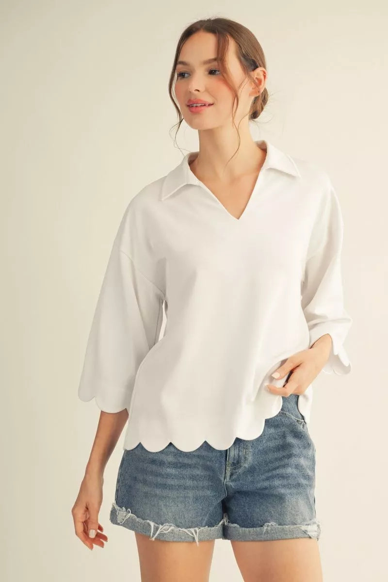 Stella Scalloped Top