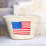 Flag Straw Tote