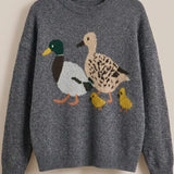 Mallard Duck Intarsia Knit Sweater