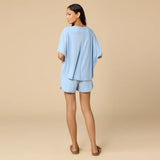 Terry Relaxed V-Neck with Short Set