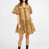 Shell Stitched Trim Mini Dress