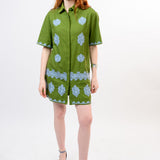 Embroidered Shirt Dress