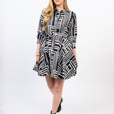 Graphic Circle Shirt Dress