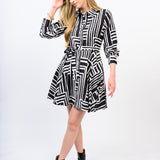 Graphic Circle Shirt Dress