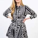 Graphic Circle Shirt Dress