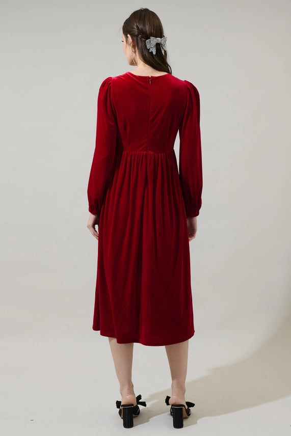 Jena Bow Velvet Midi