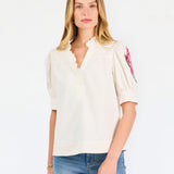 Emmie Embroidered Sleeve Top