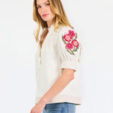 Emmie Embroidered Sleeve Top
