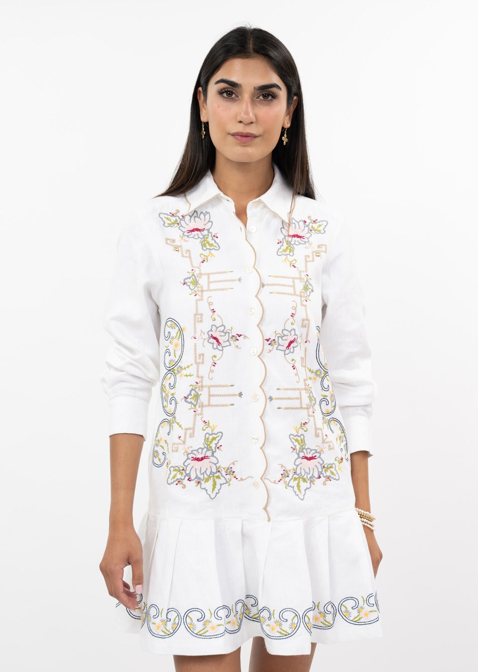 Denise Linen Flounce Dress