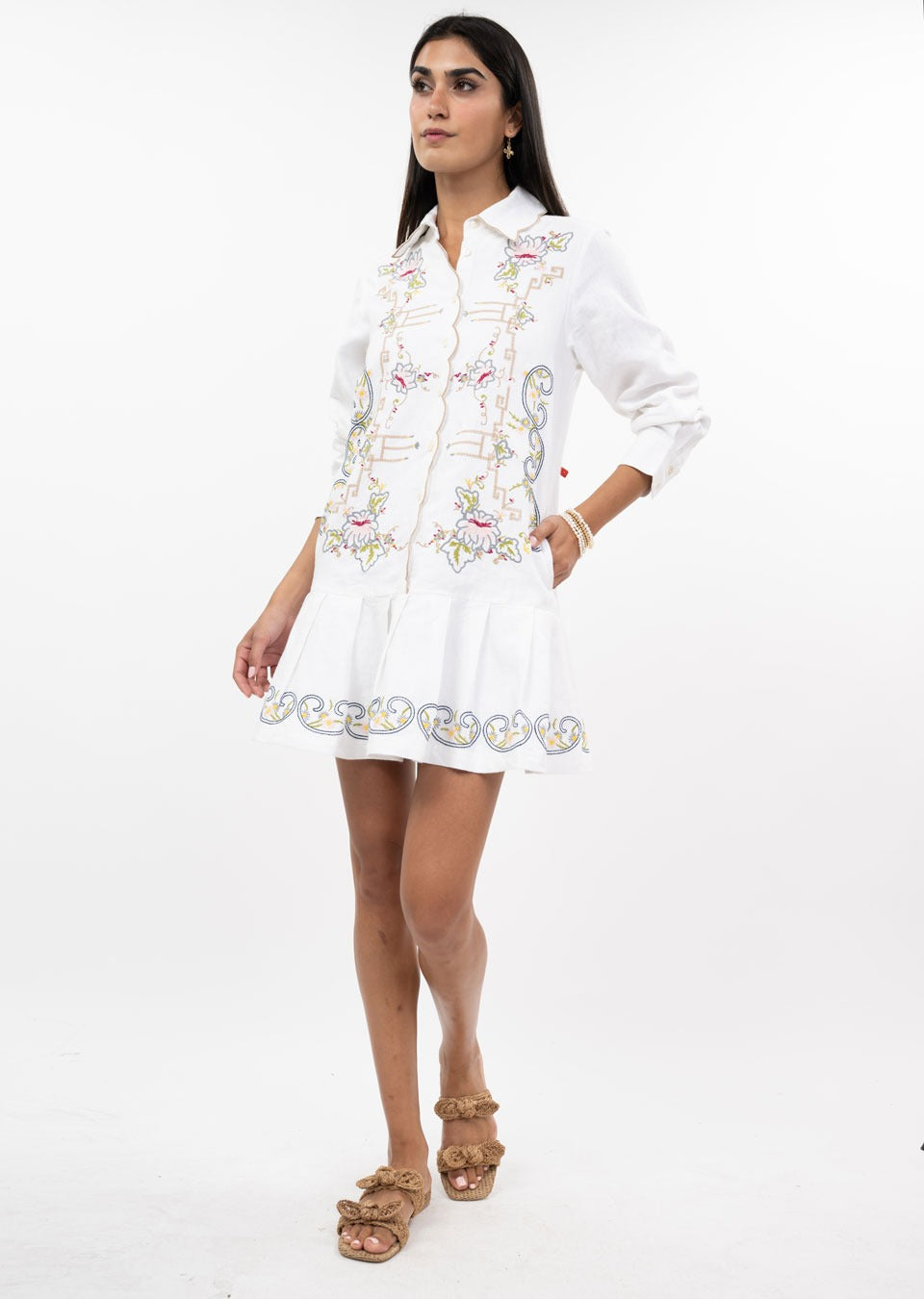 Denise Linen Flounce Dress