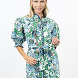 Blue Garden Ruffle Dress