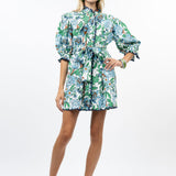 Blue Garden Ruffle Dress