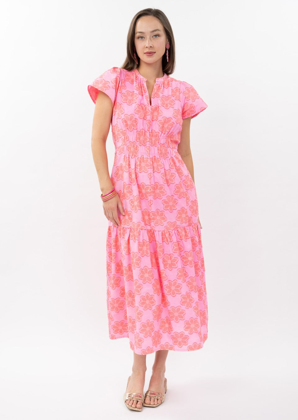 pink daisy dress womens THE PAISLEY TIE FRONT SWISS DAISY DRESS IN ORCHID BY PINK DESERT XXX-Large