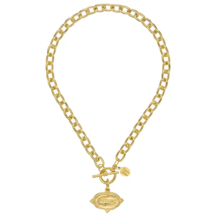 Alligator Intaglio Toggle Necklace