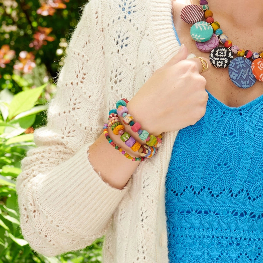 Kantha Spherical Motif Bracelet