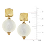Gold Posts with Cotton Pearl Earrings