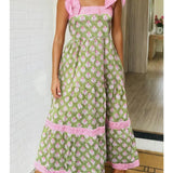 Las Floral Print Maxi Dress