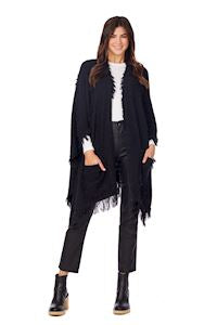 Whit Fringe Poncho