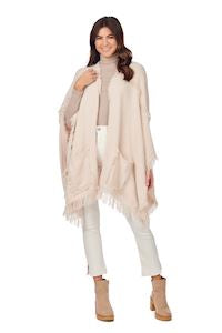 Whit Fringe Poncho