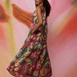 Cocoa Chintz Maxi Dress