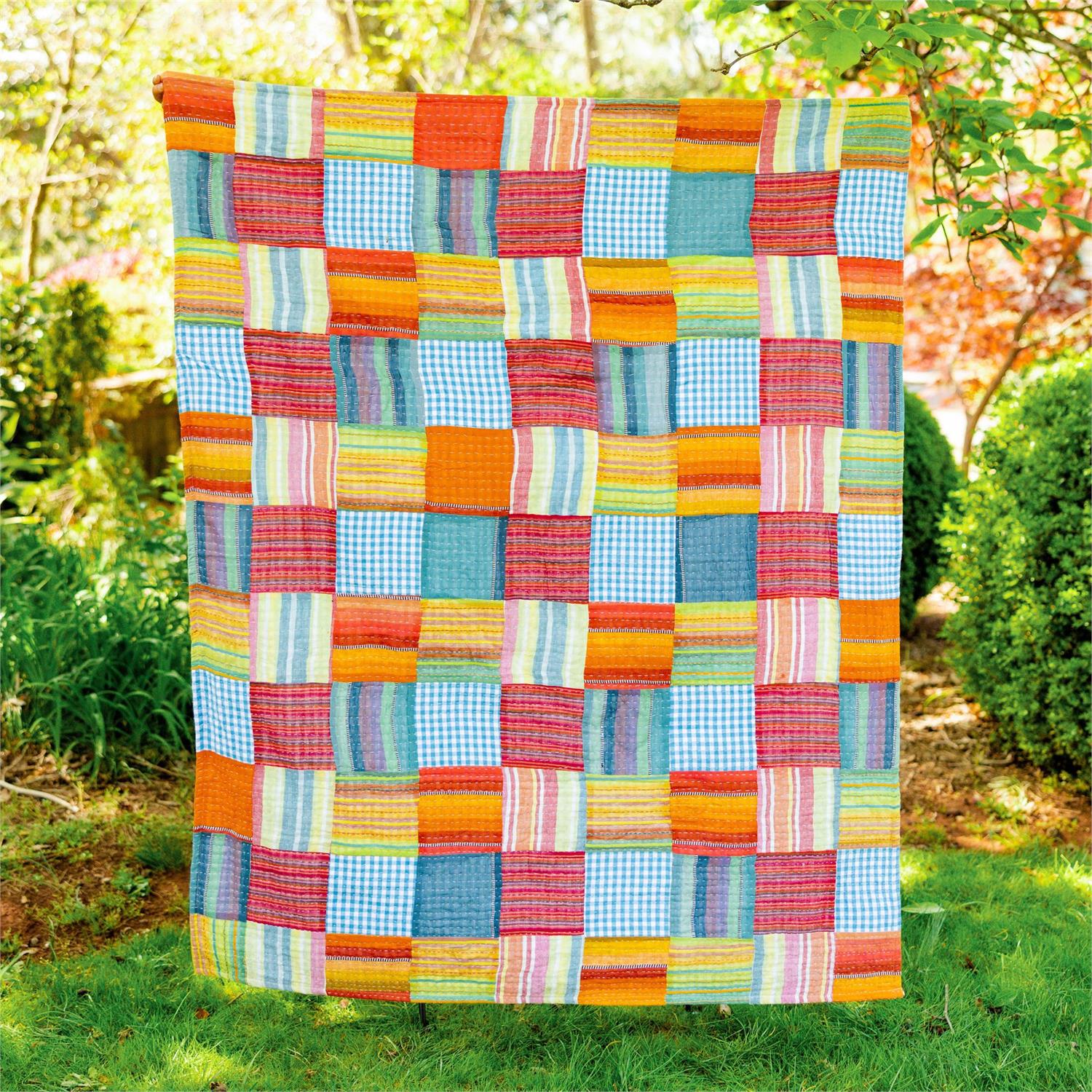 Madras Patchwork Kantha Throw