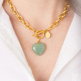 Stone Heart Toggle Necklace