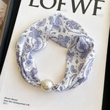 Pearl Silk Scarf Necklace