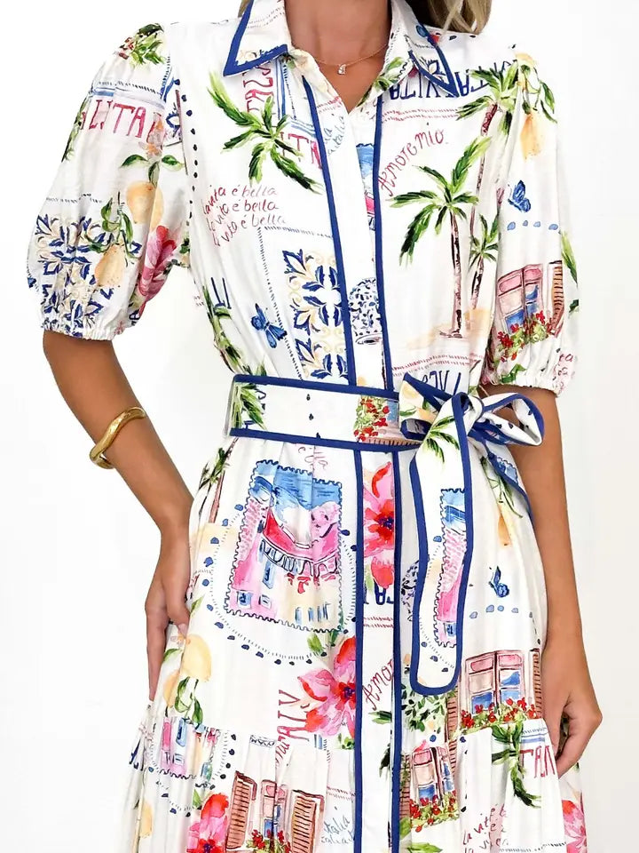 Kylie Floral Pace Up Maxi