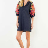 Bella Embroidered Denim Dress