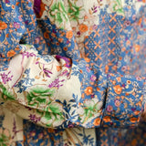 Blue Birds Silk Highlow Dress