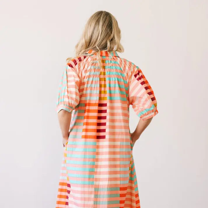 Apricot Stripe Oasis Dress