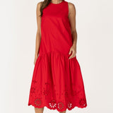 Cotton Eyelet Midi Dress