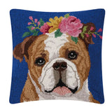 Floral Bulldog Pillow