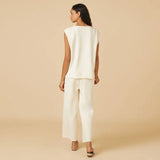 Dreamtech Pleated Shoulder Tank with Cropped Pant