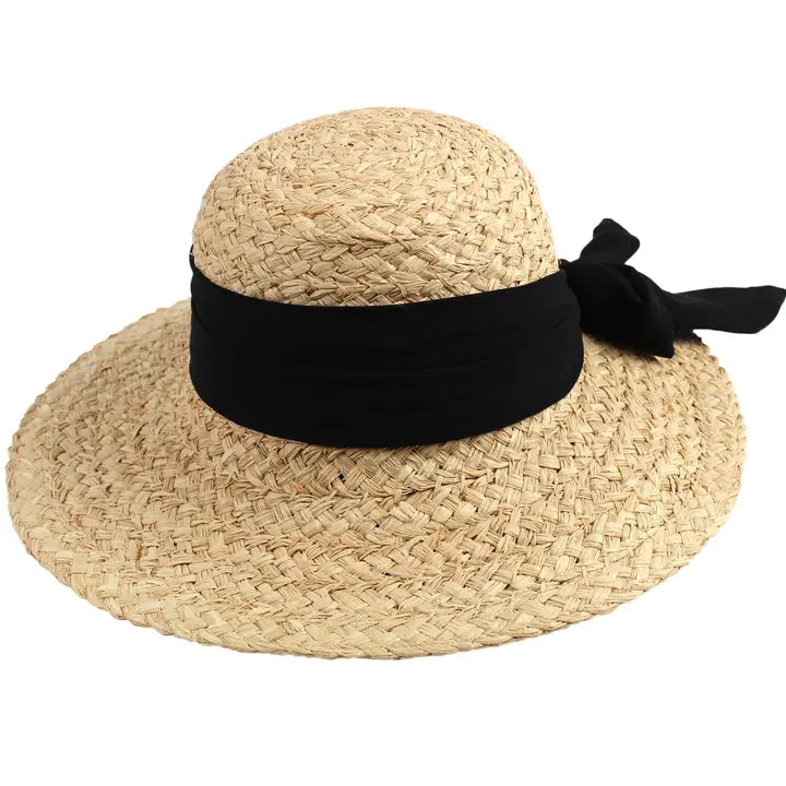 Braided Raffia Flat Brim Hat