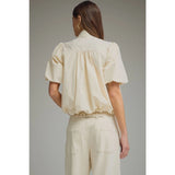 Puff Sleeve Big Button Top