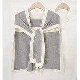 Open Front Tie Easy Shawl