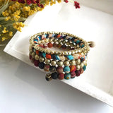 Glimmer Kantha Spiral Bracelet