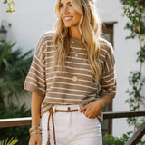 Oversized Lightweight Striped Sweater Top