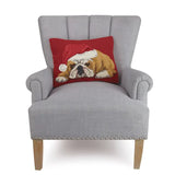 Bulldog Santa Pillow