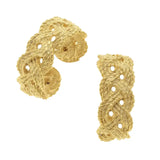 Gold Braided Hoop Earrings