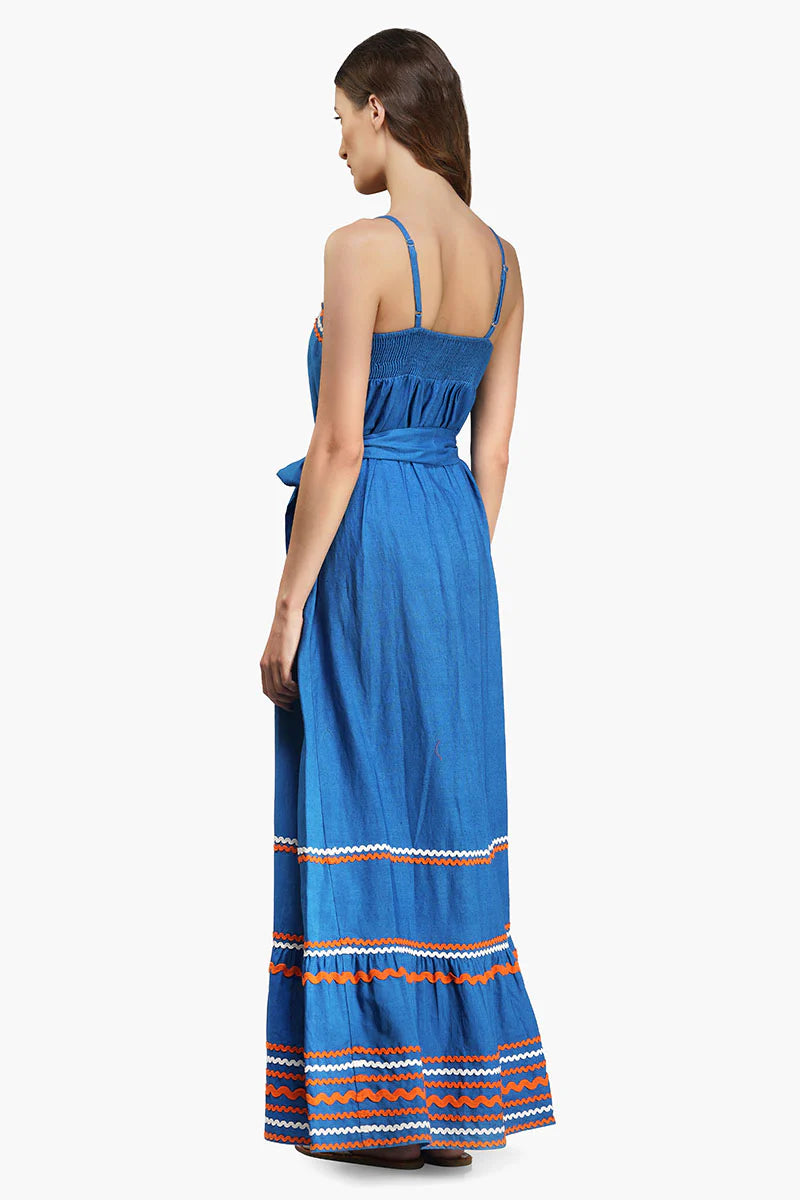 Azure Ric- Rac Maxi Dress