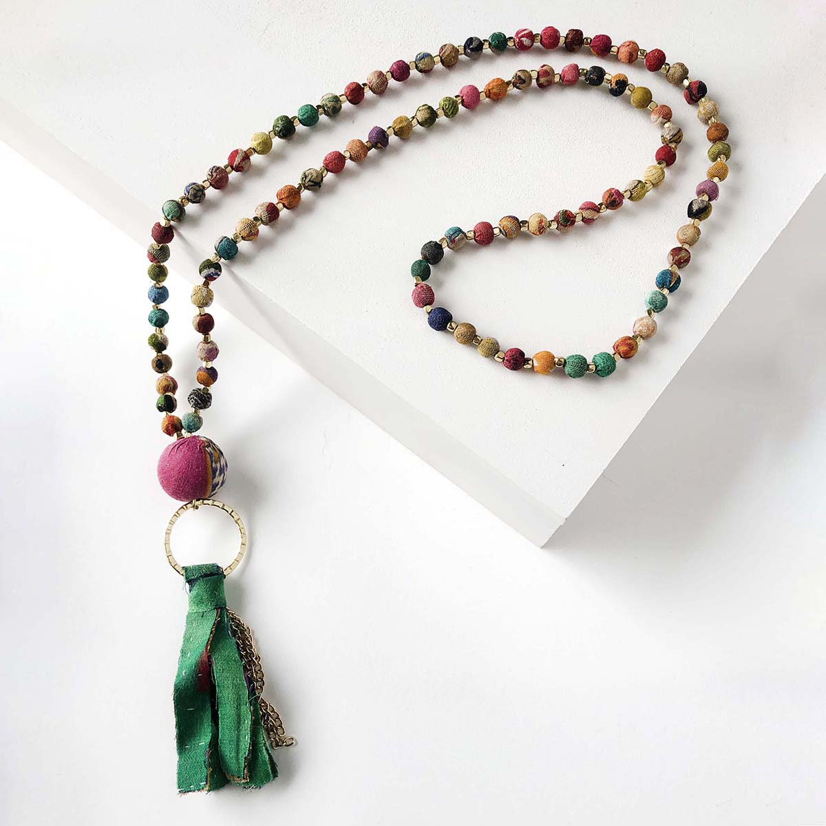 Kantha Tassel Necklace 2695